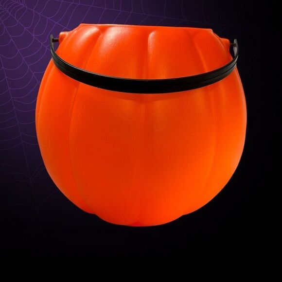 VTG Halloween Pumpkin Trick or Treat Candy Bucket 1997 Grand Venture Blow Mold - Picture 3 of 9